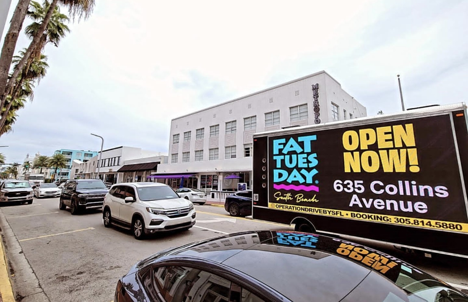 Fat Tuesday digital mobile billboard campaign — Fat Tuesday opening creative on Collins Avenue